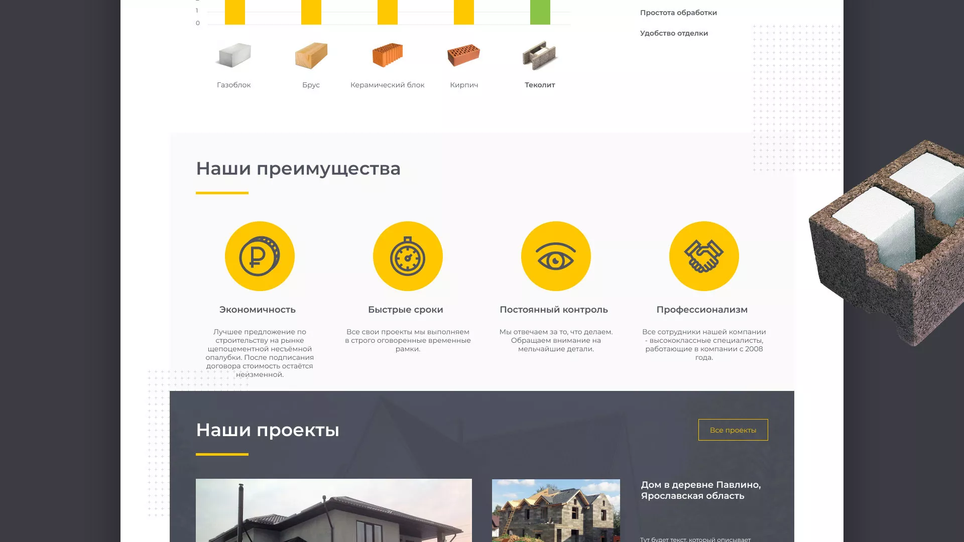 Создание сайта для строительной компании «ЭКОДОМ» в Кинели
