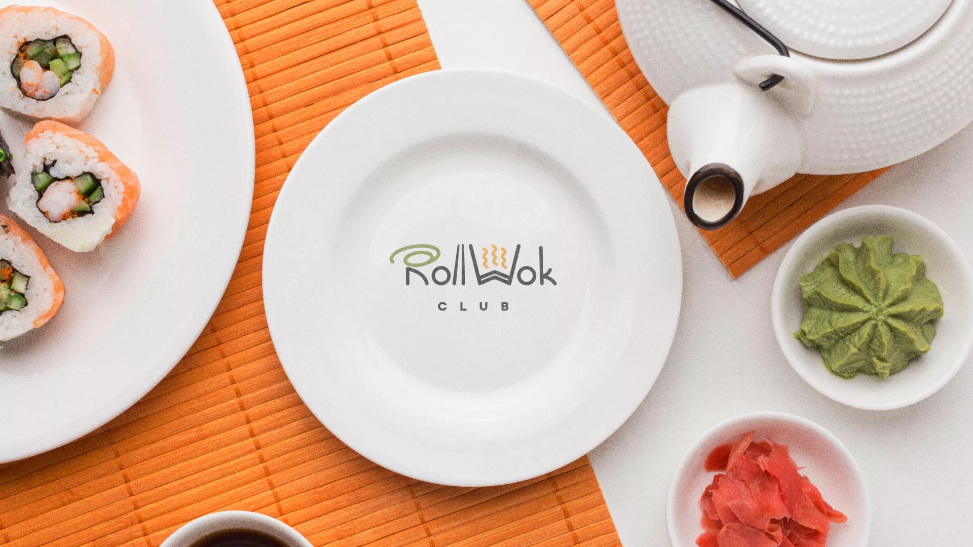 Разработка логотипа и фирменного стиля в Кинели для суши-бара «Roll Wok Club» Разработка логотипа и фирменного стиля в Кинели для суши-бара «Roll Wok Club»